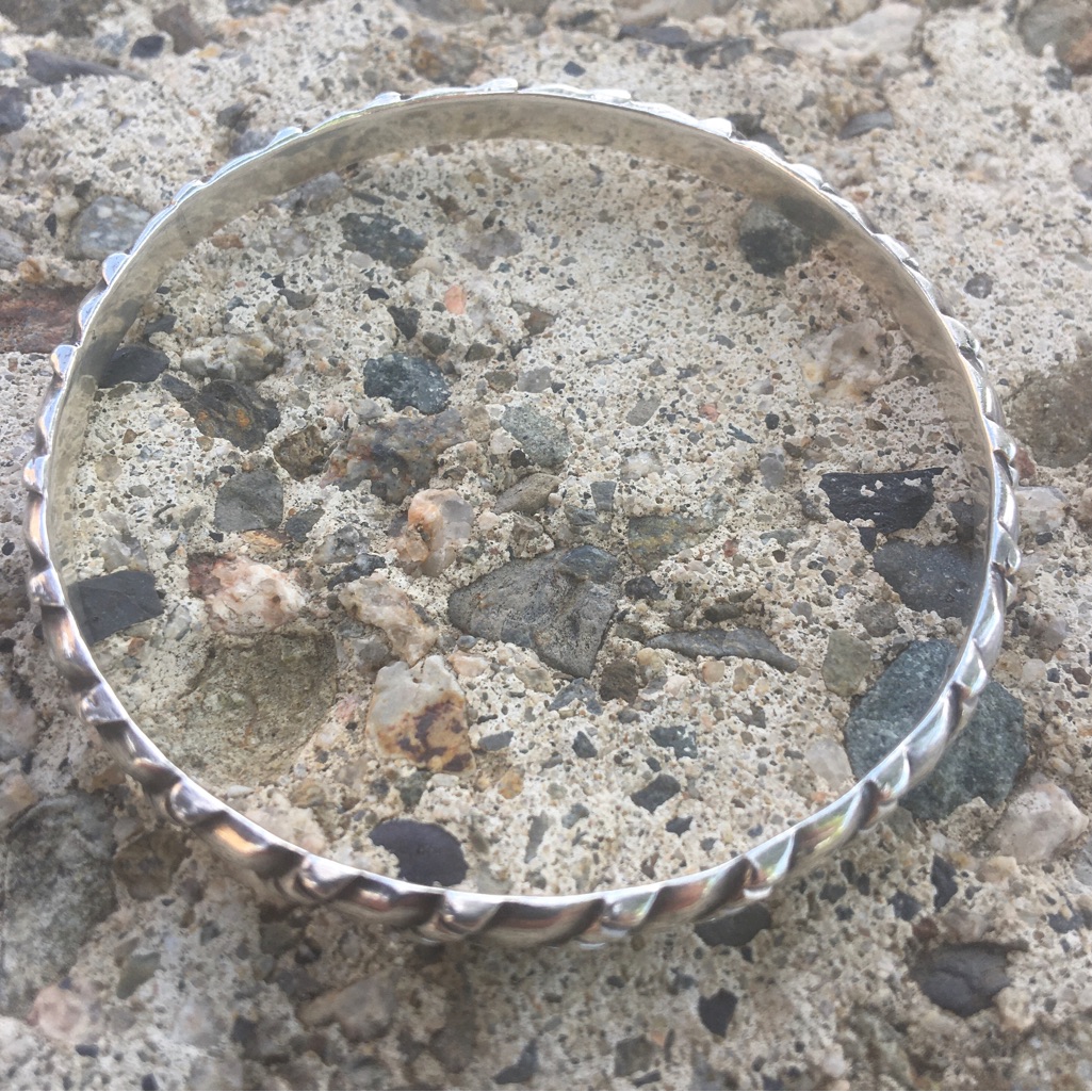 Vintage Sterling Silver Art Deco Bangle Bracelet 249$